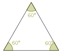ángulos iguales de un triángulo equilátero